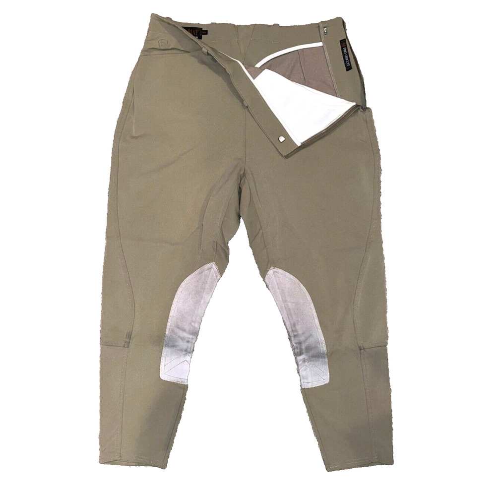 Ariat Pro Series Women’s Riding Breeches 36R 36x26 Beige Side Zip Equestrian - Picture 5 of 12